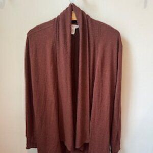 ATHLETA MAHOGANY POCKETS PRANAYAMA RESTORE WRAP CARDIGAN SMALL